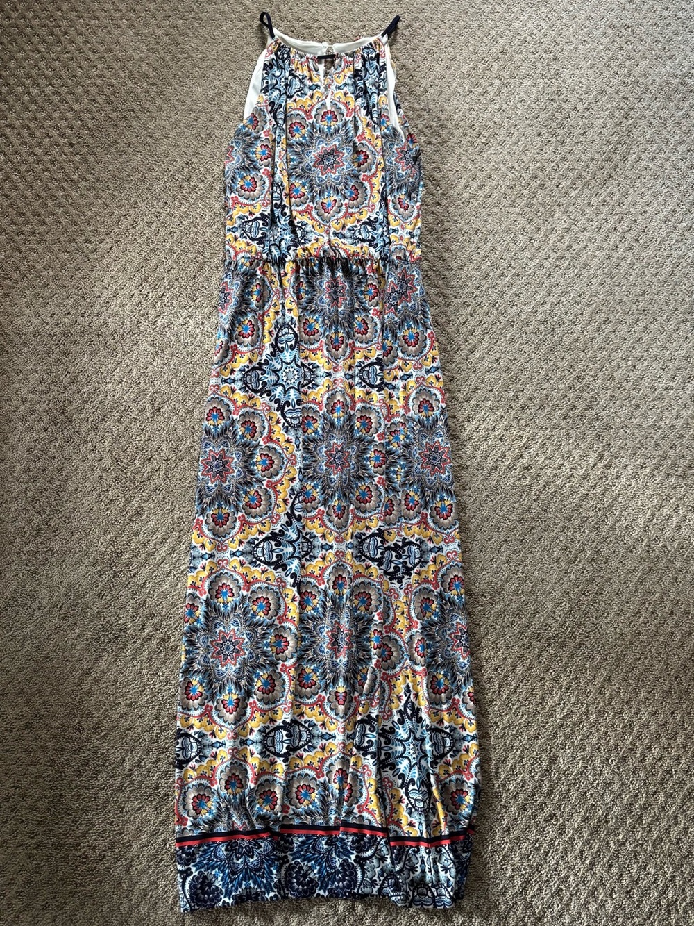 London Times Women’s Maxi High Neck Dress Paisley Print